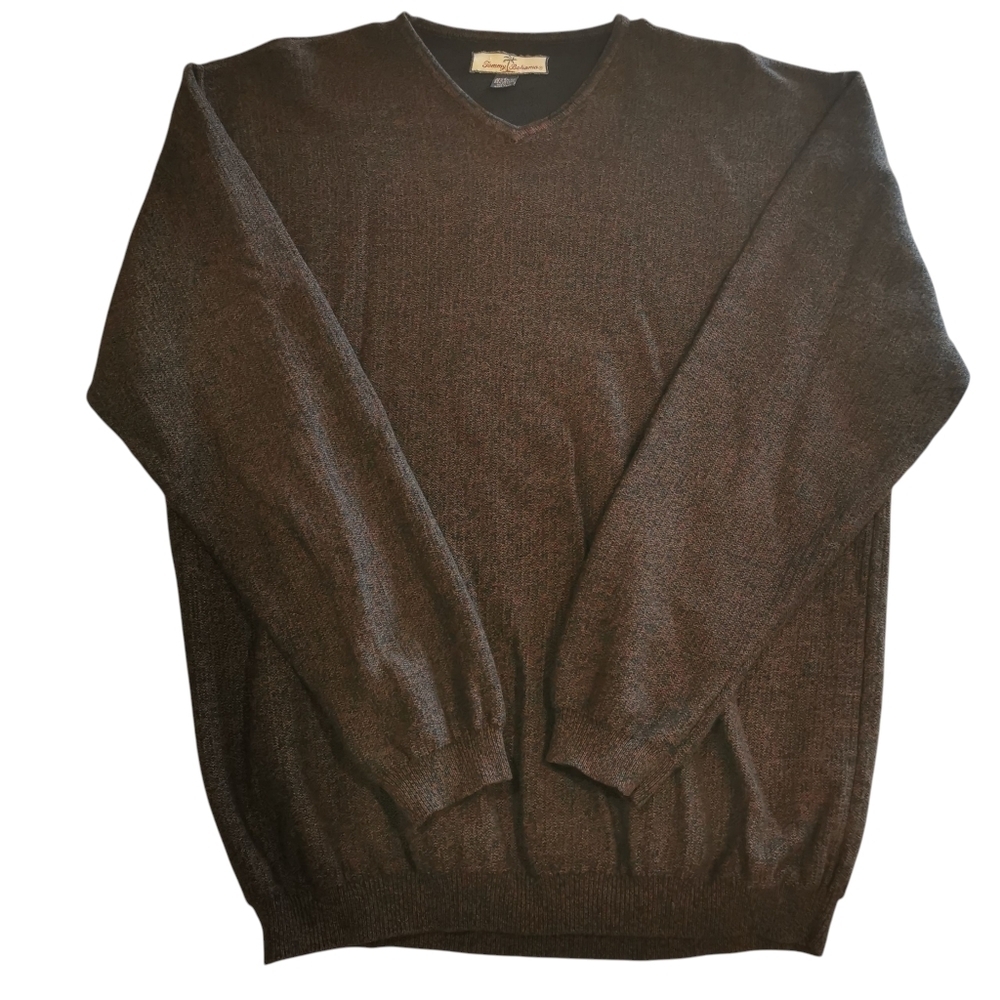Tommy Bahama V-Neck Black/Brown Sweater - Sz L